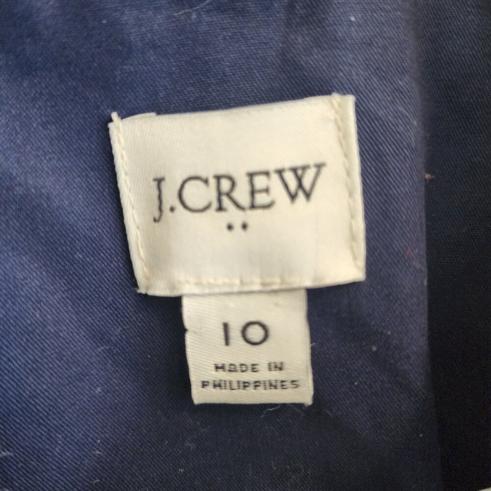 J. Crew Trench Coat Women's 10 Blue Belted Double Breasted Jacket Old Money - Picture 2 of 4